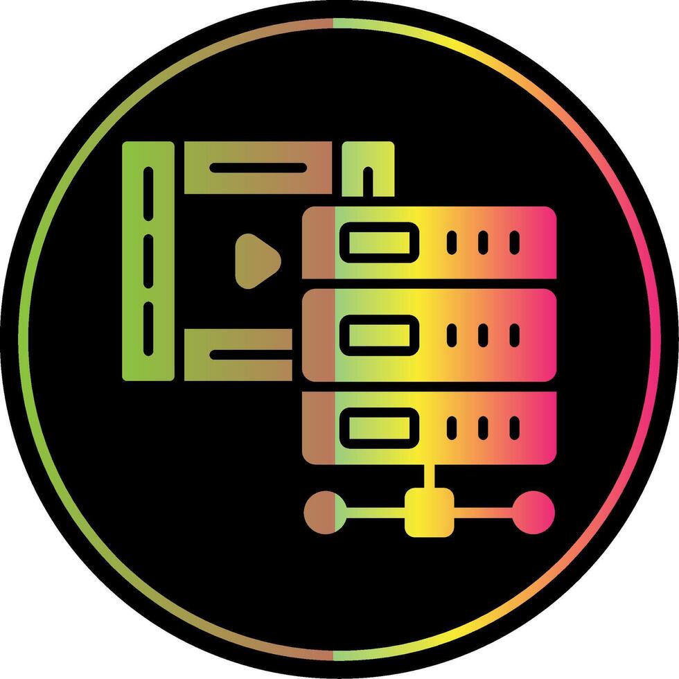 Multimedia Database Glyph Due Color Icon Design vector
