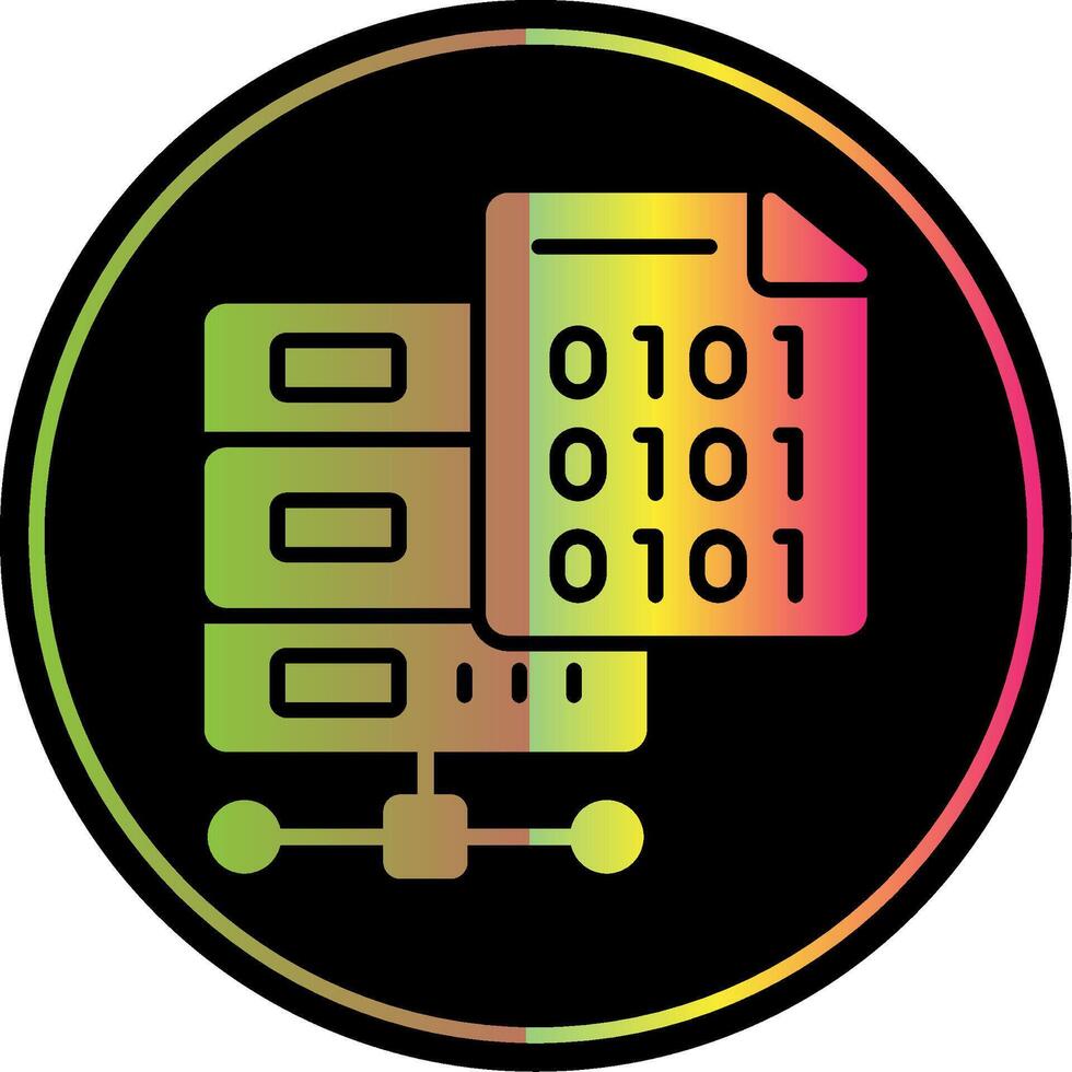 Binary Code Glyph Due Color Icon Design vector