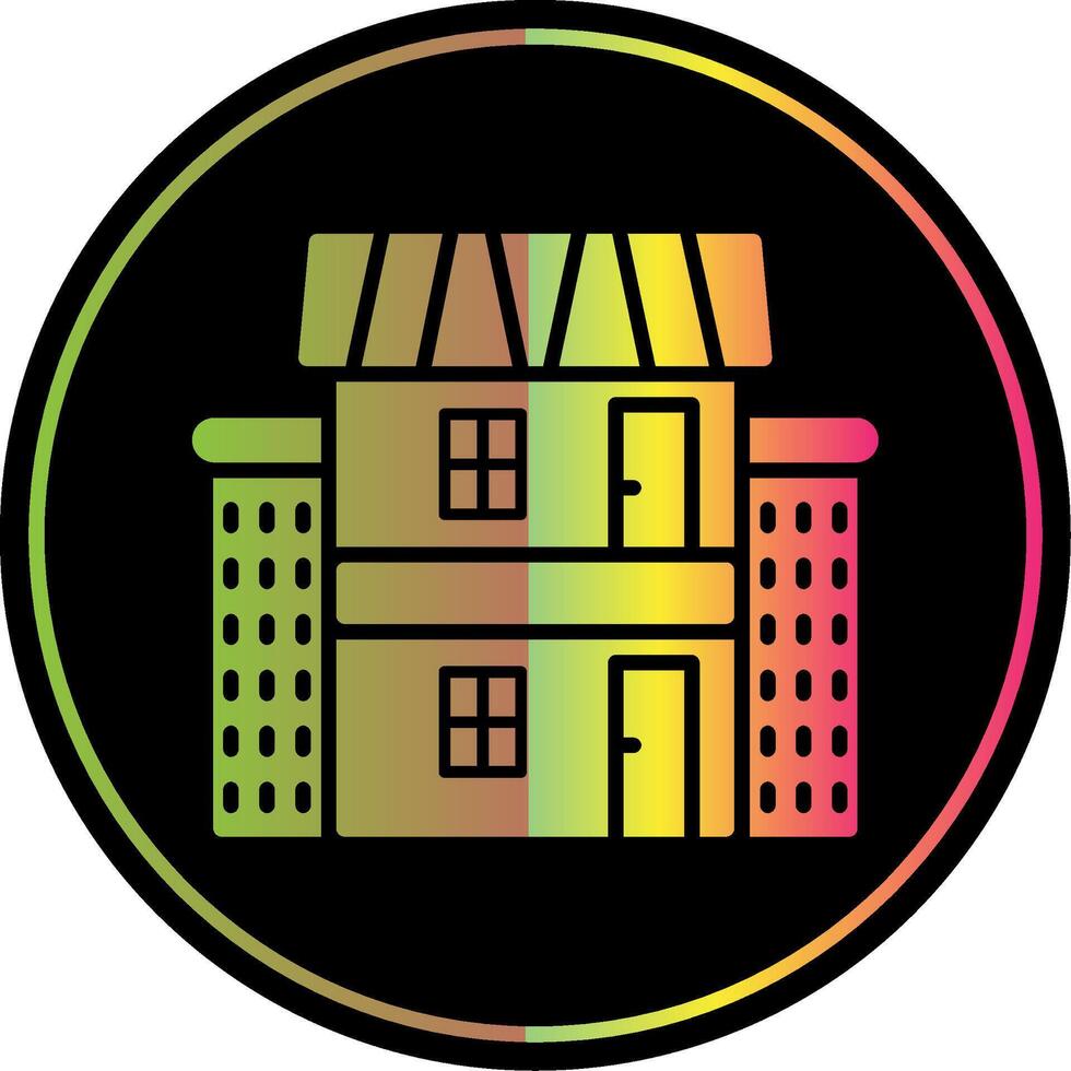 Mansion Glyph Due Color Icon Design vector