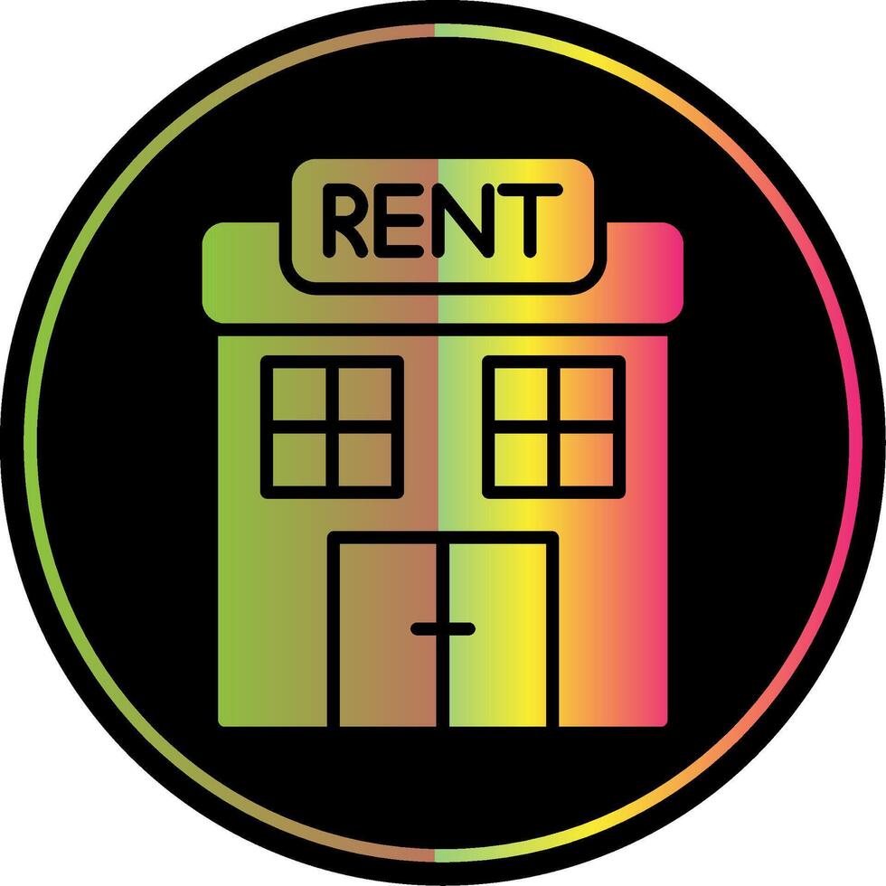 Renting Glyph Due Color Icon Design vector