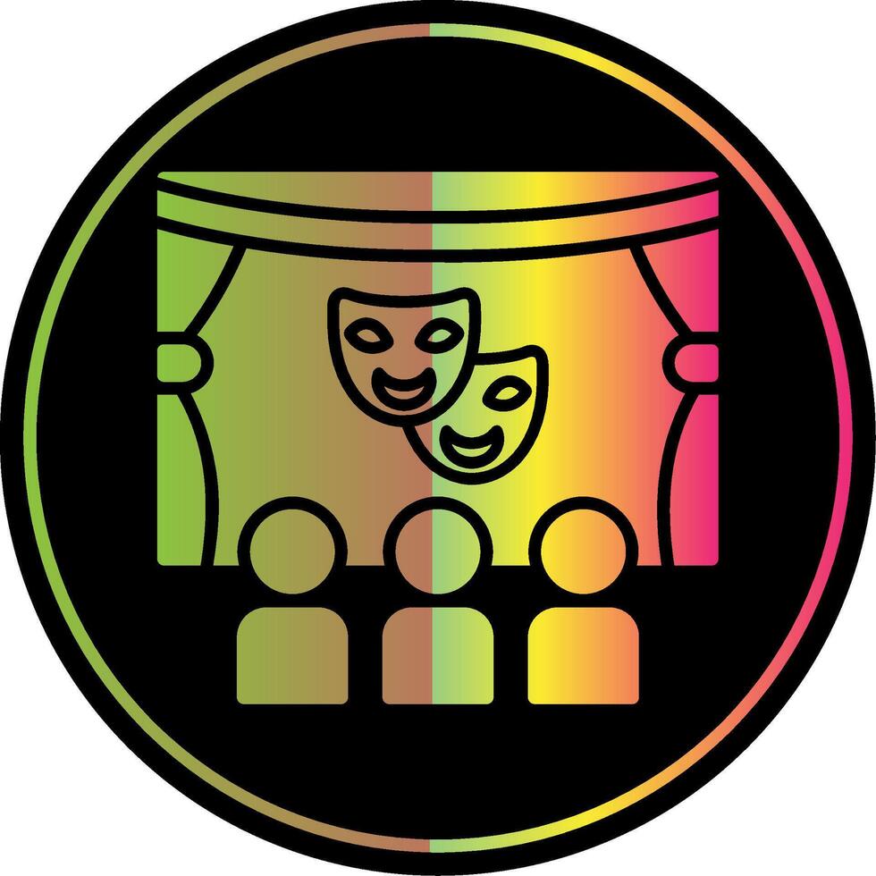 Theater Glyph Due Color Icon Design vector