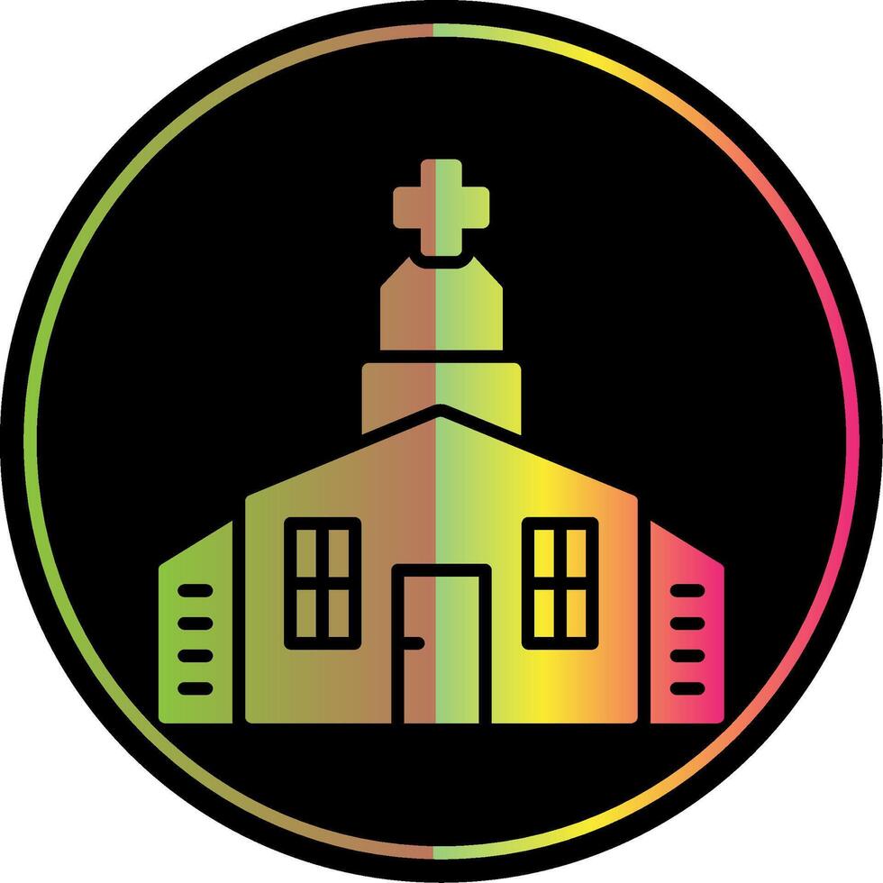 Church Glyph Due Color Icon Design vector