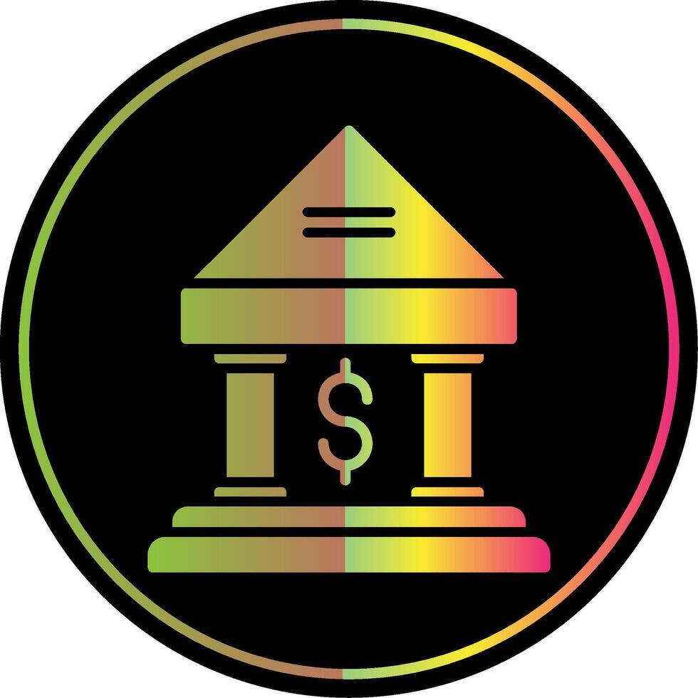 Bank Glyph Due Color Icon Design vector