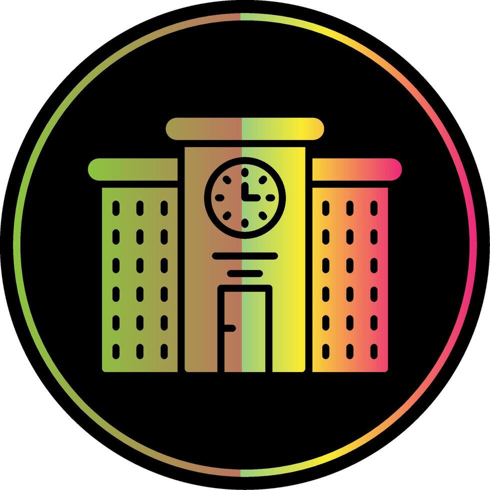 School Glyph Due Color Icon Design vector