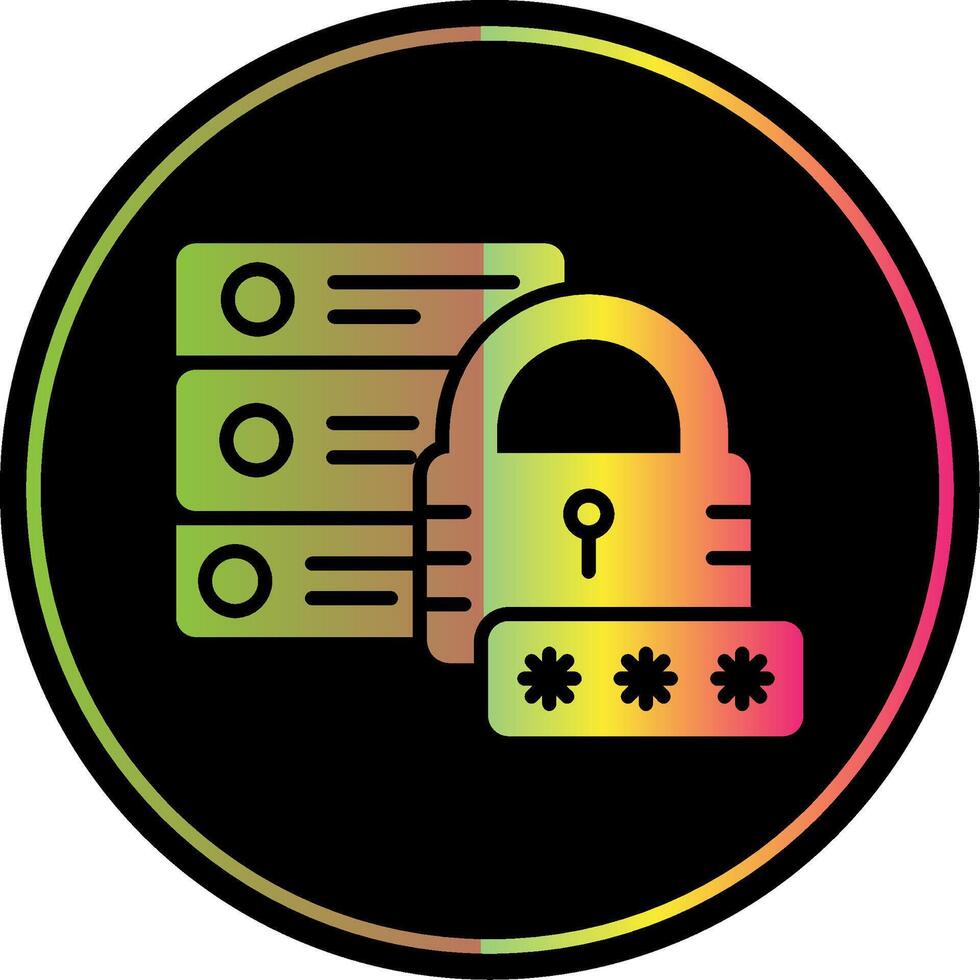 Secure Database Glyph Due Color Icon Design vector
