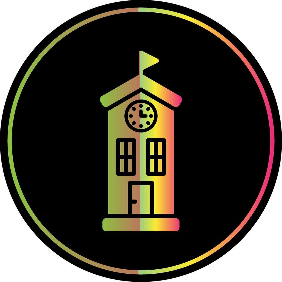 Clock Tower Glyph Due Color Icon Design vector