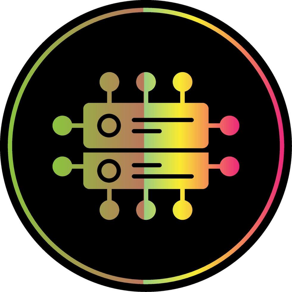 Data Network Glyph Due Color Icon Design vector