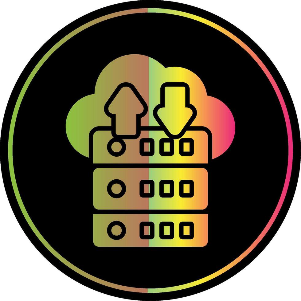 Data Flow Glyph Due Color Icon Design vector