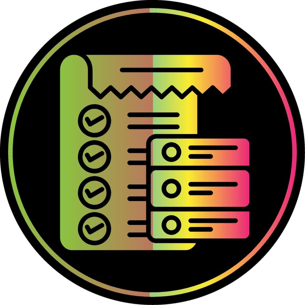 Data List Glyph Due Color Icon Design vector