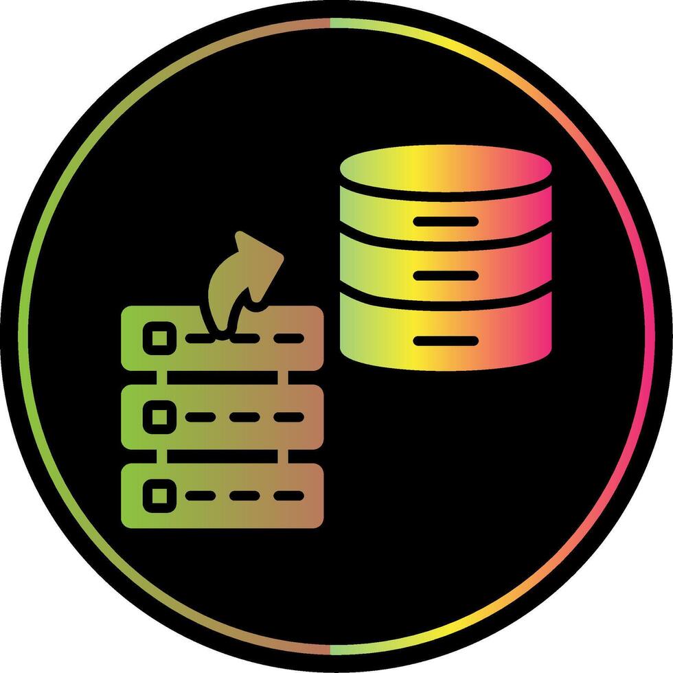 Data Stacks Glyph Due Color Icon Design vector
