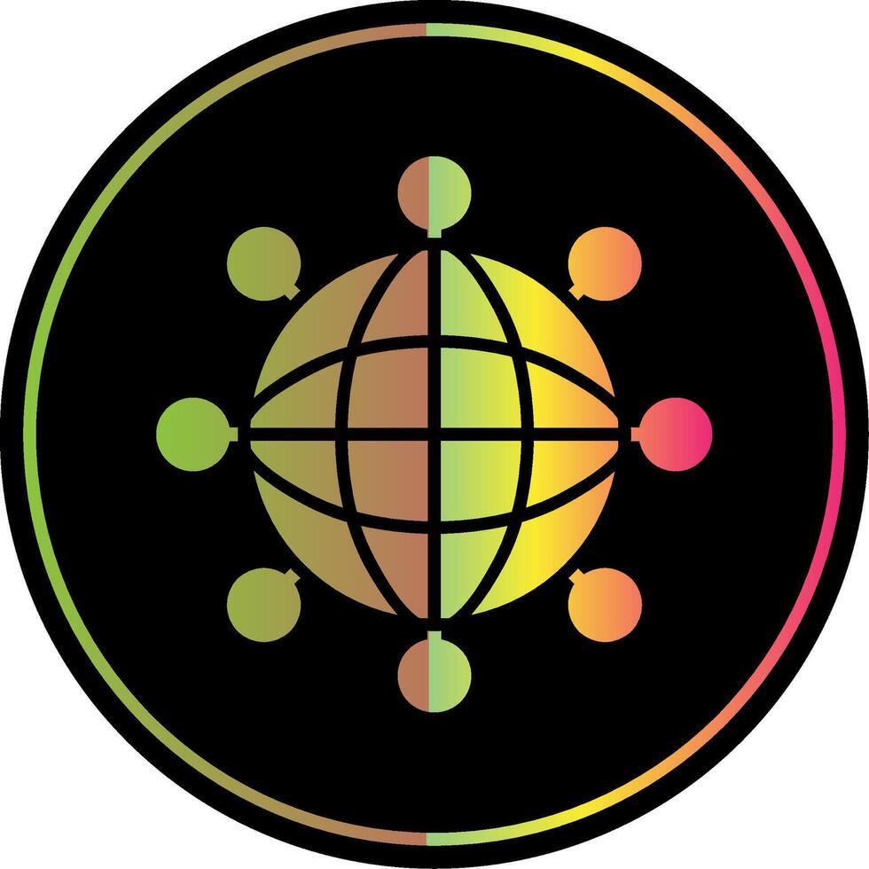 Internet Glyph Due Color Icon Design vector