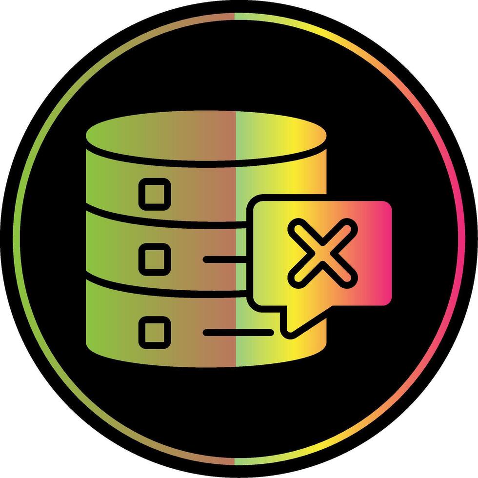 Delete Database Glyph Due Color Icon Design vector