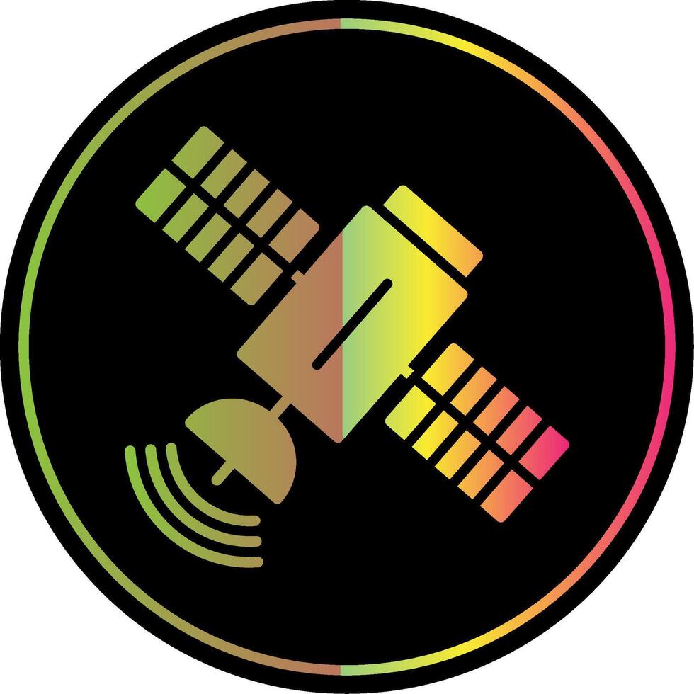 Satellite Glyph Due Color Icon Design vector