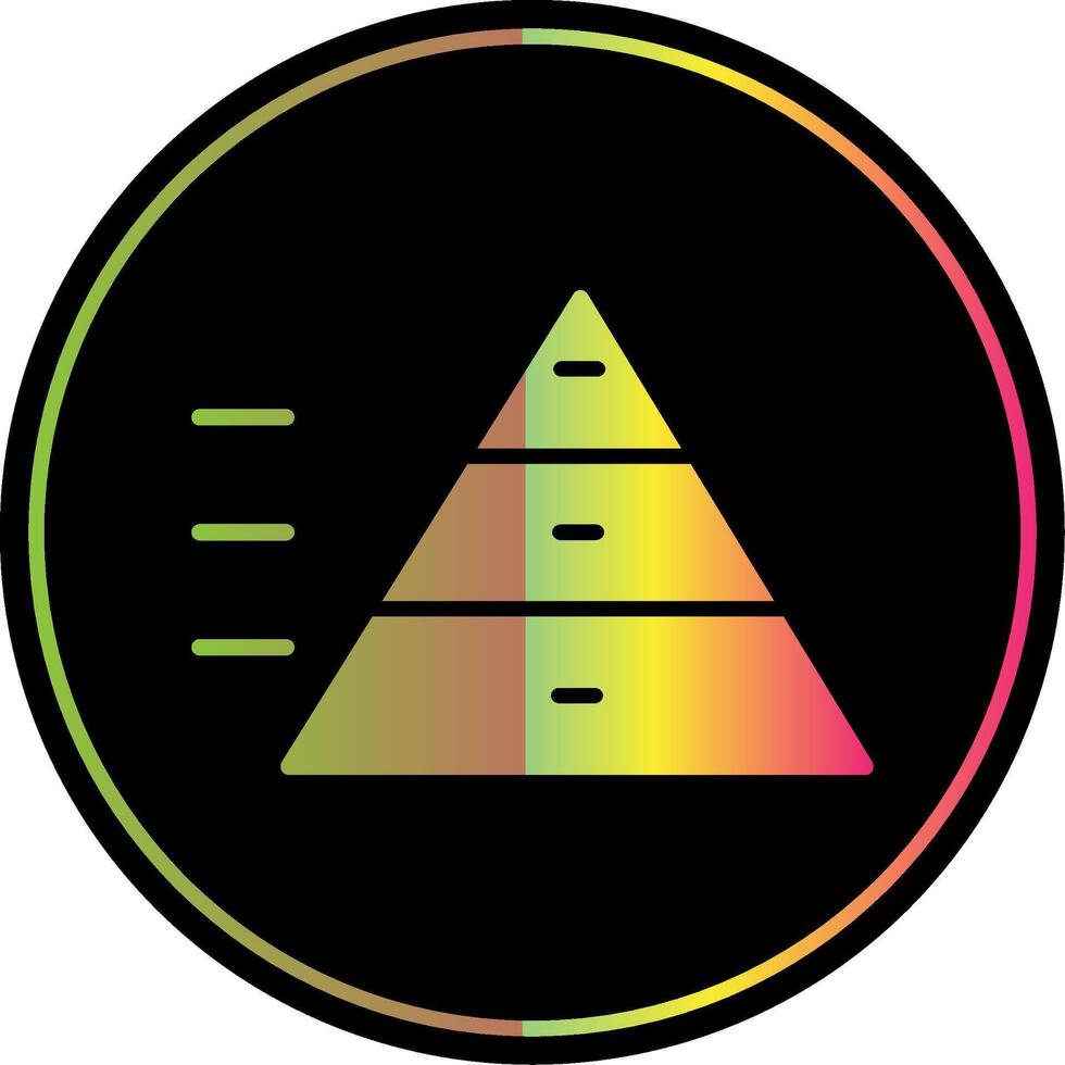 Pyramid Chart Glyph Due Color Icon Design vector