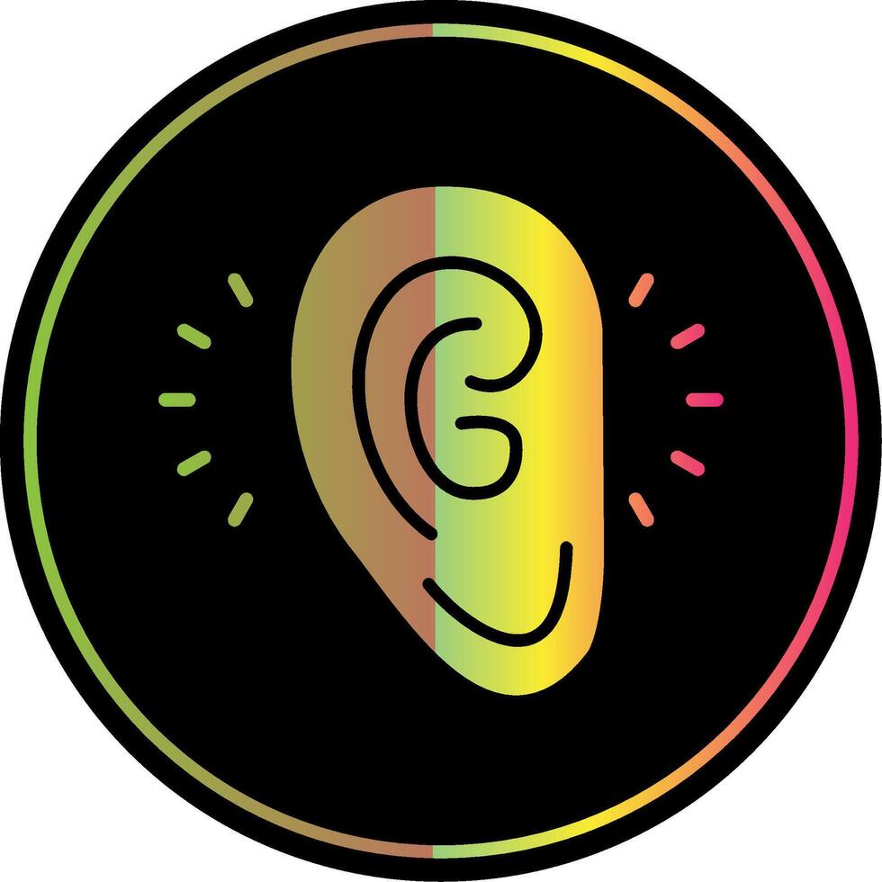 Listening Glyph Due Color Icon Design vector