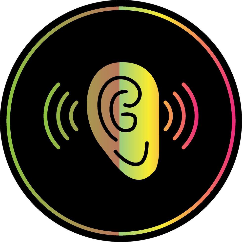 Listening Glyph Due Color Icon Design vector