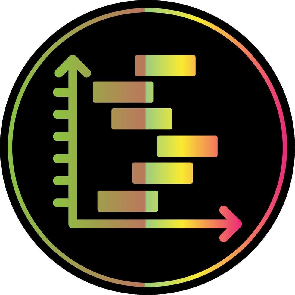 Gnatt Chart Glyph Due Color Icon Design vector