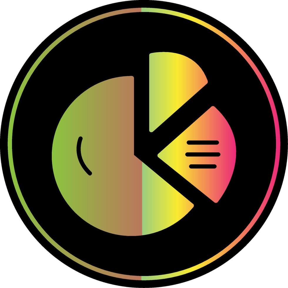 Dount Chart Glyph Due Color Icon Design vector