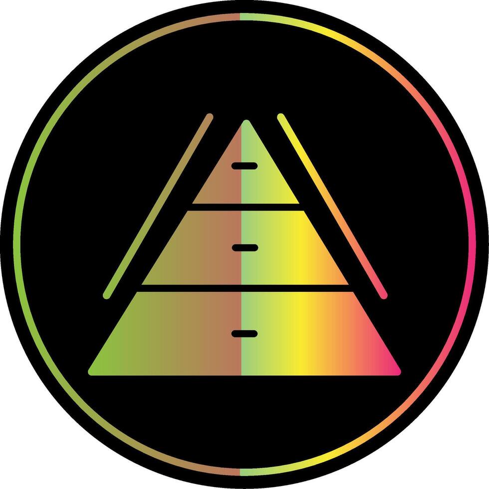 Pyramid Chart Glyph Due Color Icon Design vector