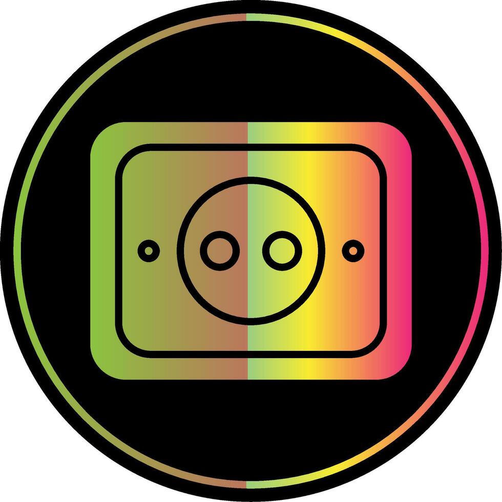 Socket Glyph Due Color Icon Design vector