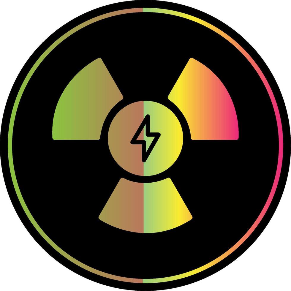 Nuclear Power Glyph Due Color Icon Design vector