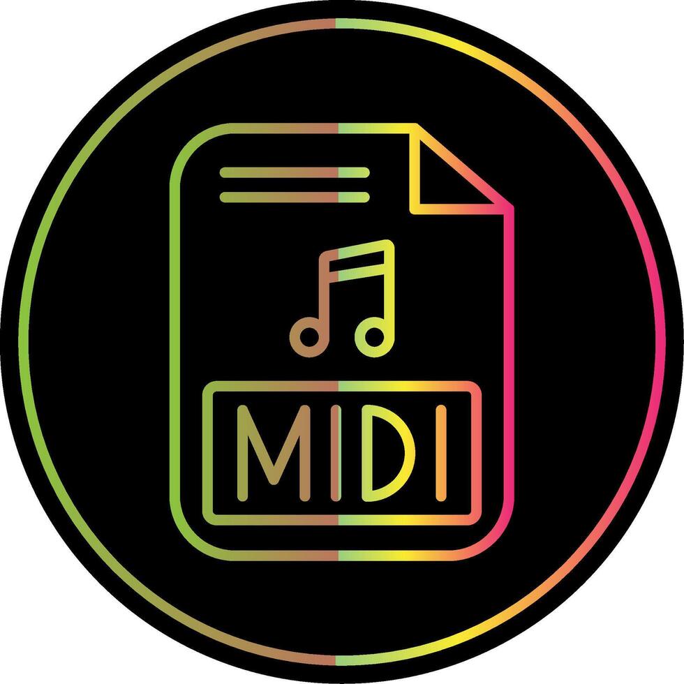 Midi Line Gradient Due Color Icon Design vector