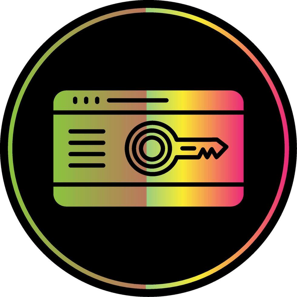 Key Card Glyph Due Color Icon Design vector