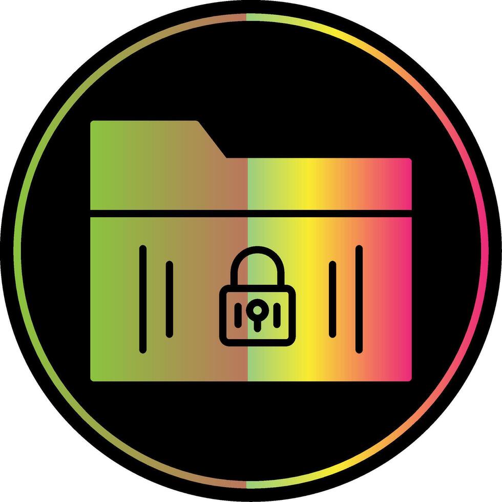 Secure Folder Glyph Due Color Icon Design vector