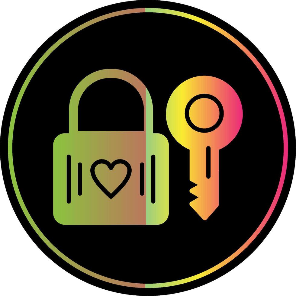 Heart Lock Glyph Due Color Icon Design vector