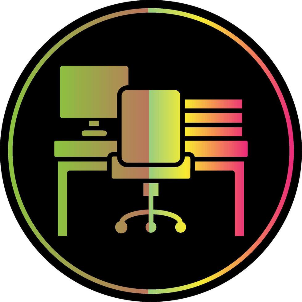 espacio de trabajo glifo debido color icono diseño vector