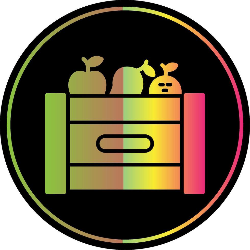 Fruta caja glifo debido color icono diseño vector