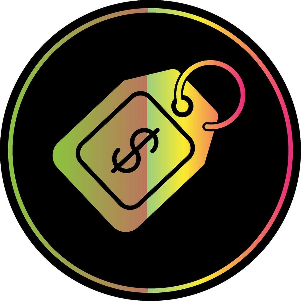 Price Tag Glyph Due Color Icon Design vector