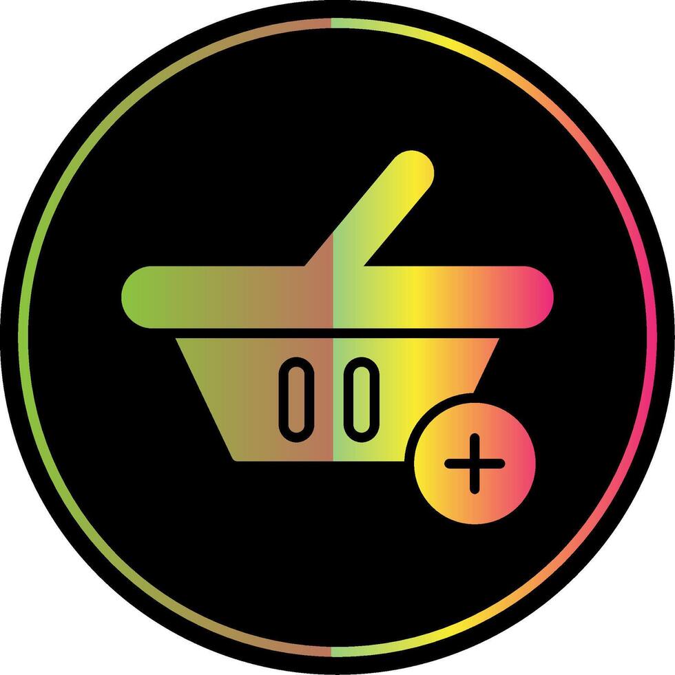 Add To Basket Glyph Due Color Icon Design vector