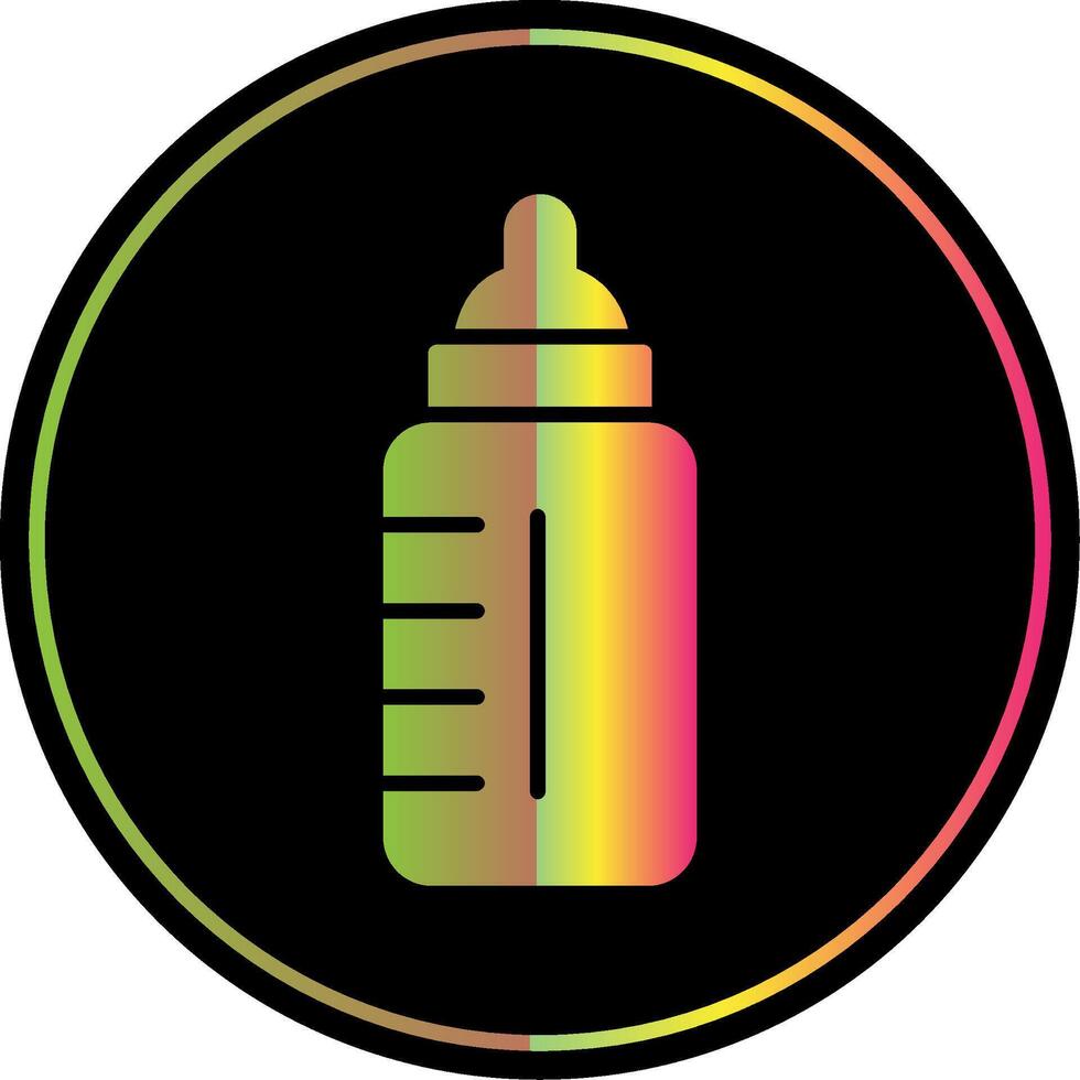 bebé botella glifo debido color icono diseño vector