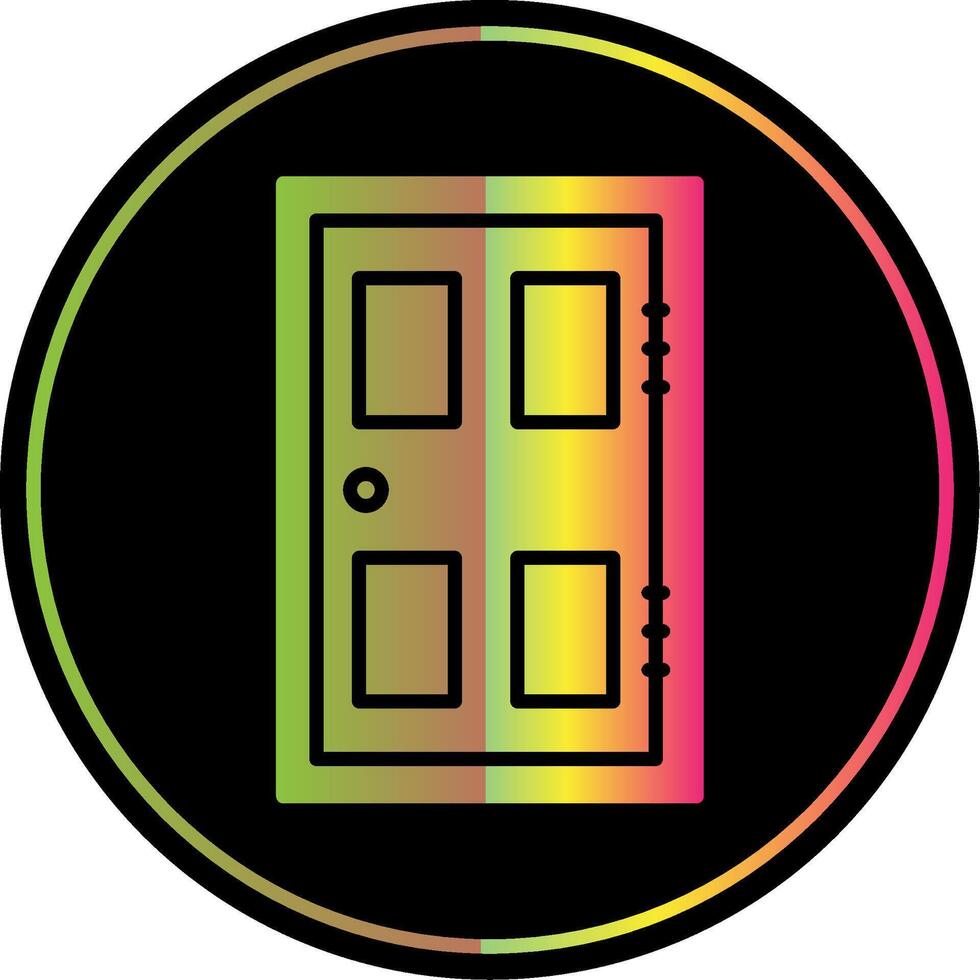 puerta glifo debido color icono diseño vector