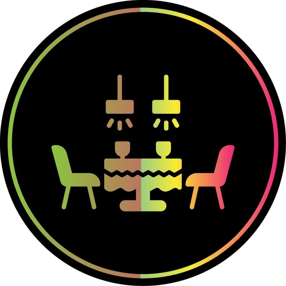 Dining Table Glyph Due Color Icon Design vector