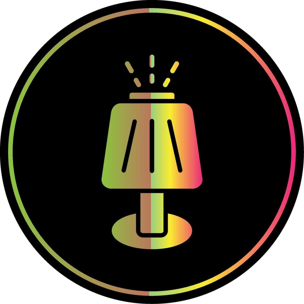 Table Lamp Glyph Due Color Icon Design vector