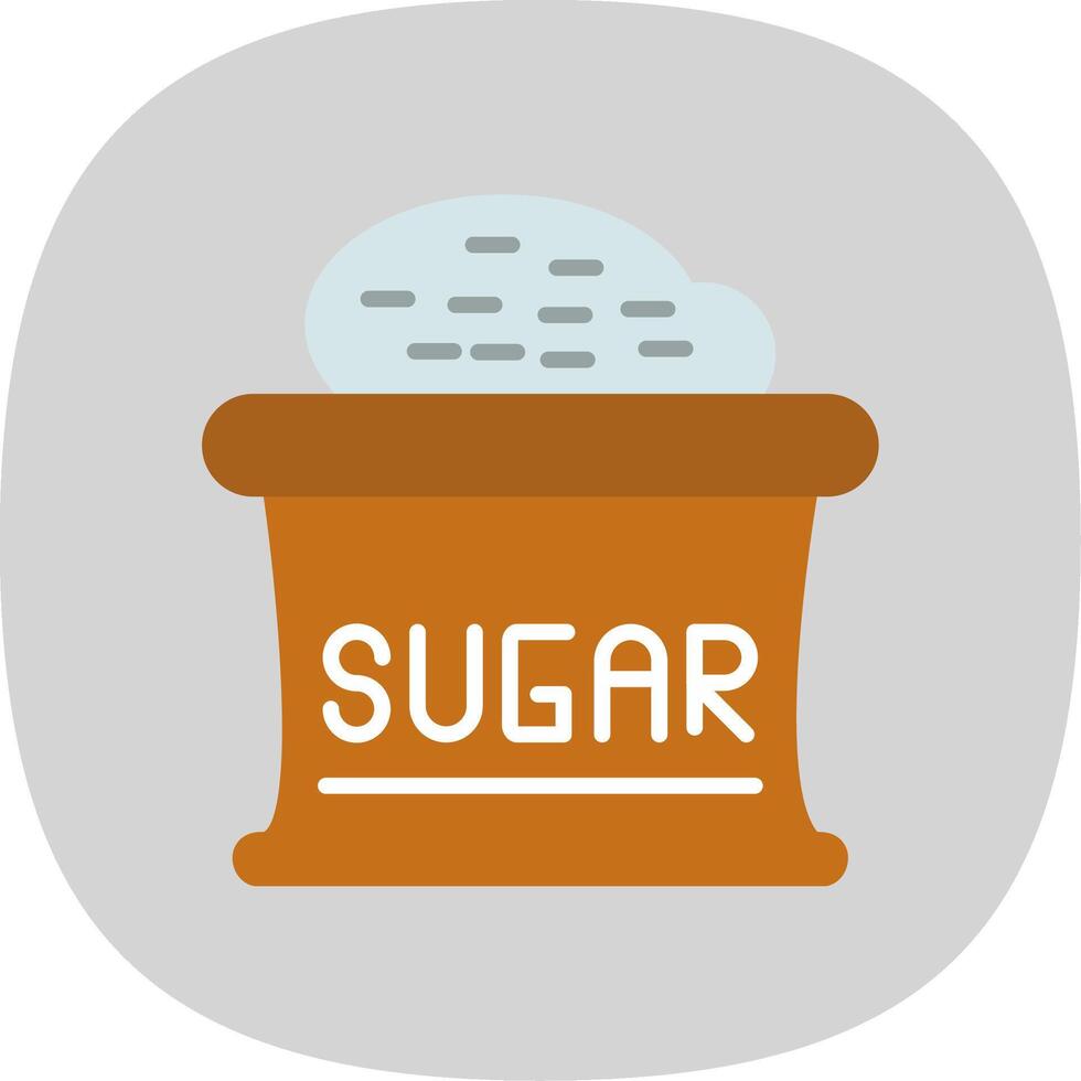 Sugar Flat Curve Icon Design vector