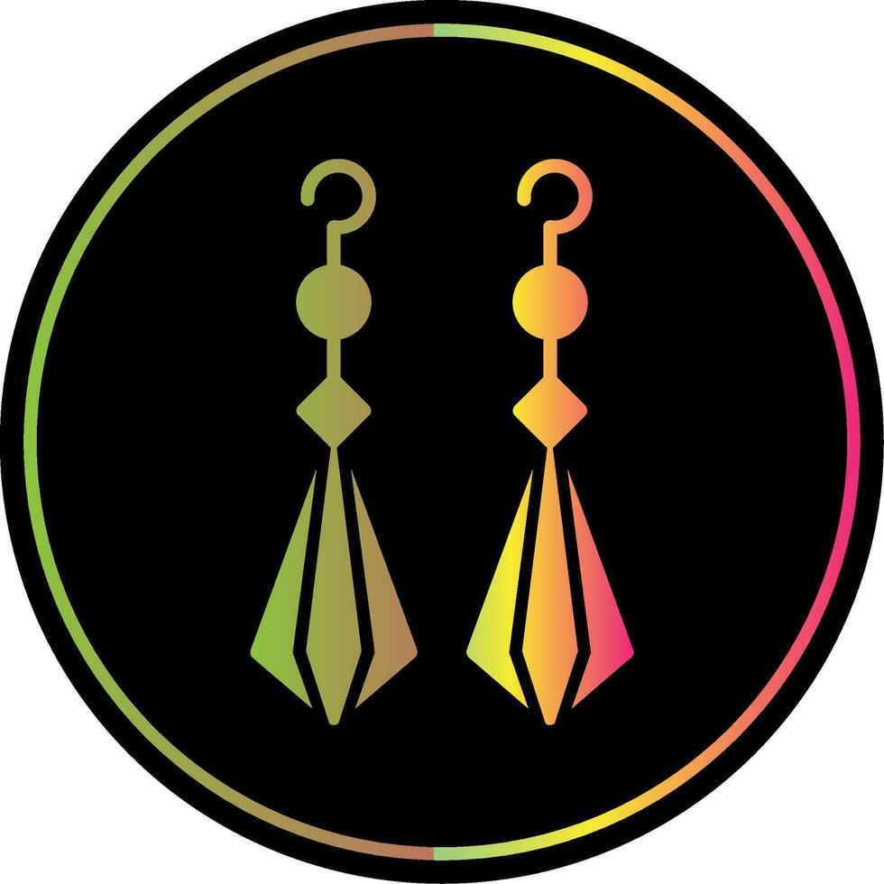 Earrings Glyph Due Color Icon Design vector