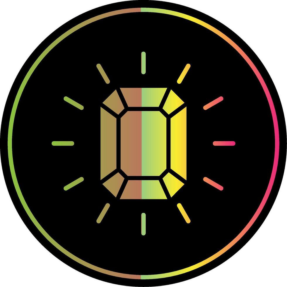 Gem Glyph Due Color Icon Design vector