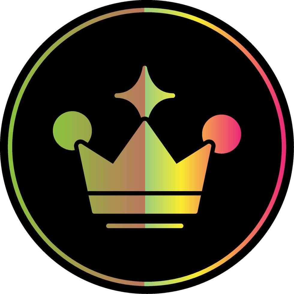 Crown Glyph Due Color Icon Design vector