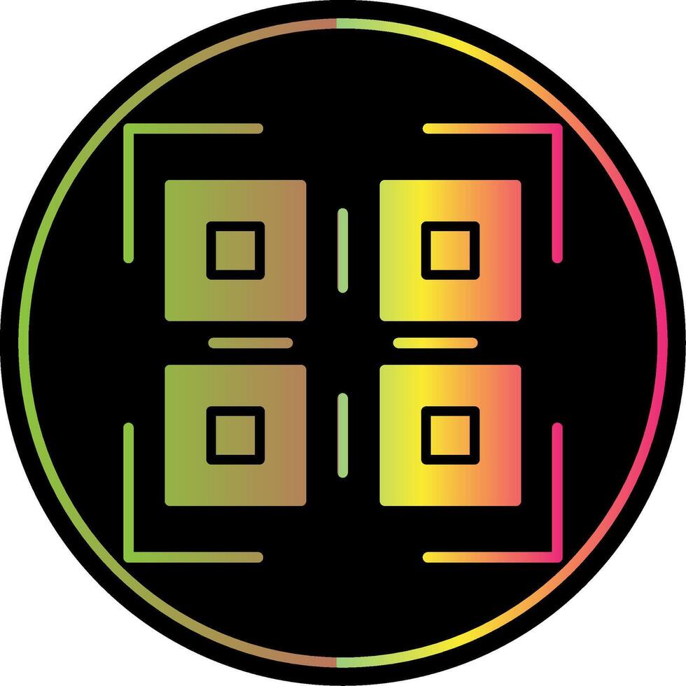 Qr Code Glyph Due Color Icon Design vector
