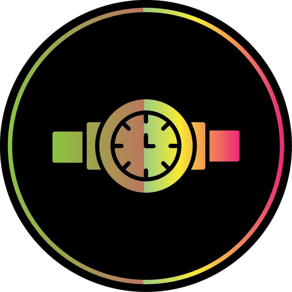 Wristwatch Glyph Due Color Icon Design vector