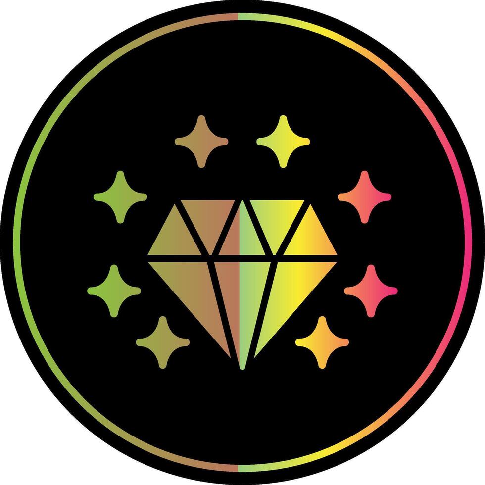 Gemstone Glyph Due Color Icon Design vector