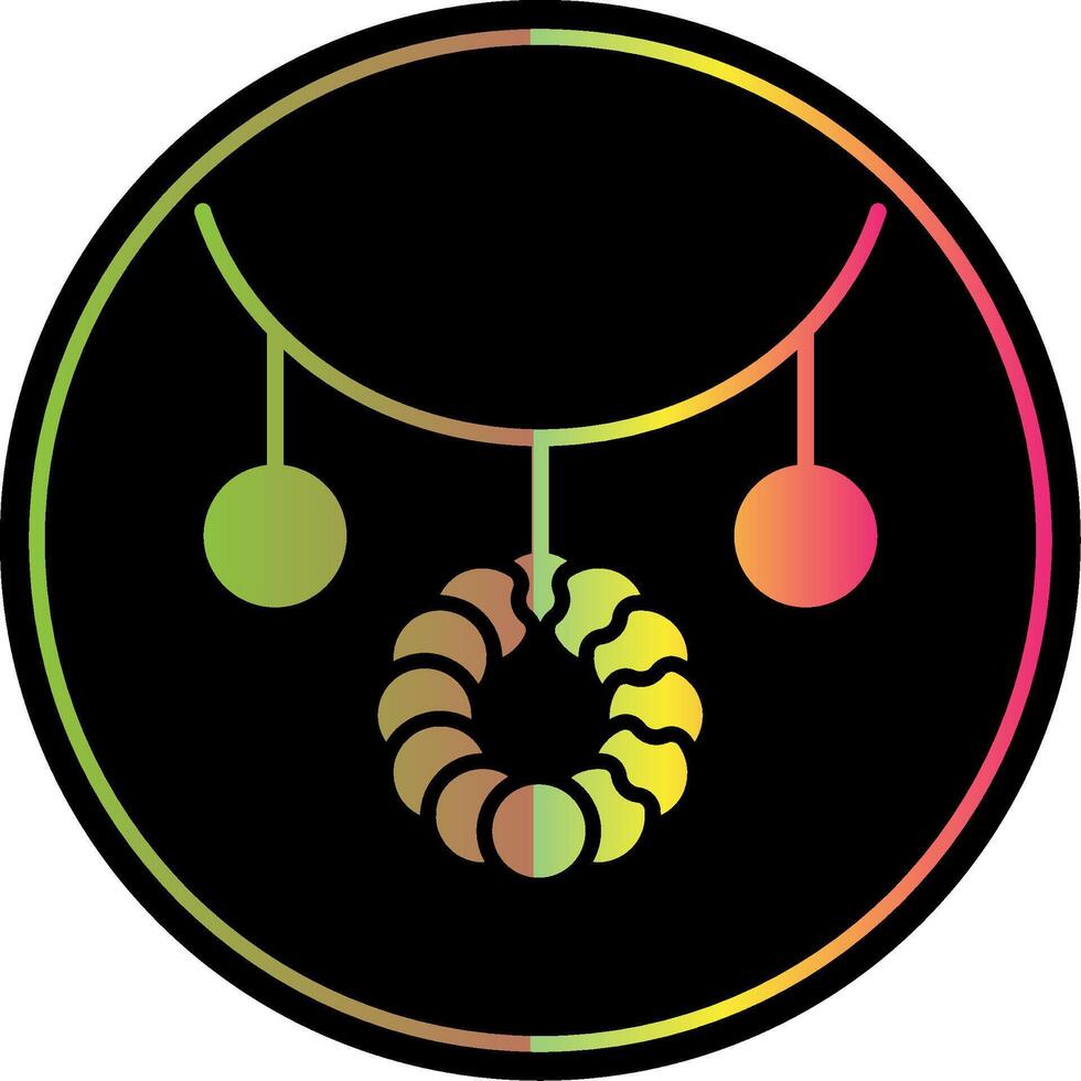 Necklace Glyph Due Color Icon Design vector