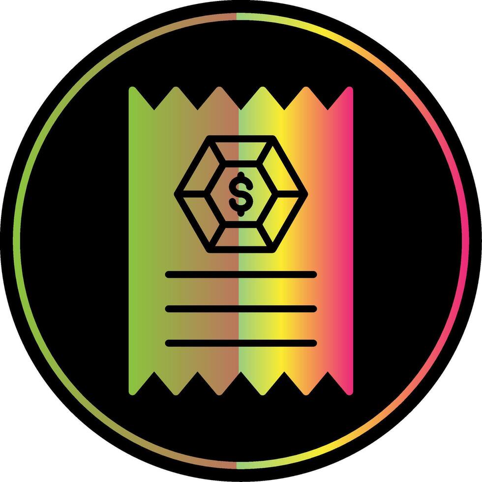 Receipt Glyph Due Color Icon Design vector