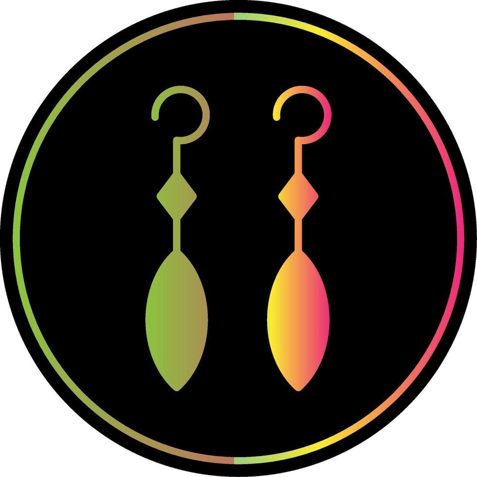 Earring Glyph Due Color Icon Design vector