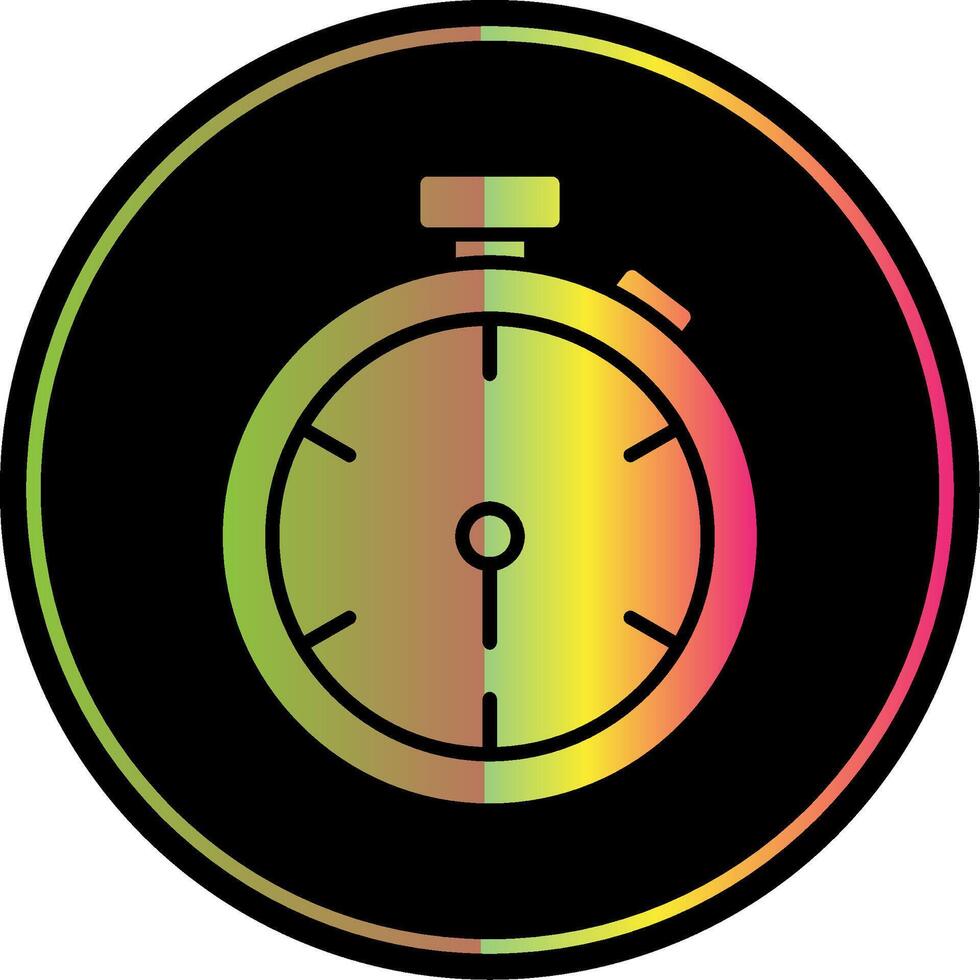 Stopwatch Glyph Due Color Icon Design vector