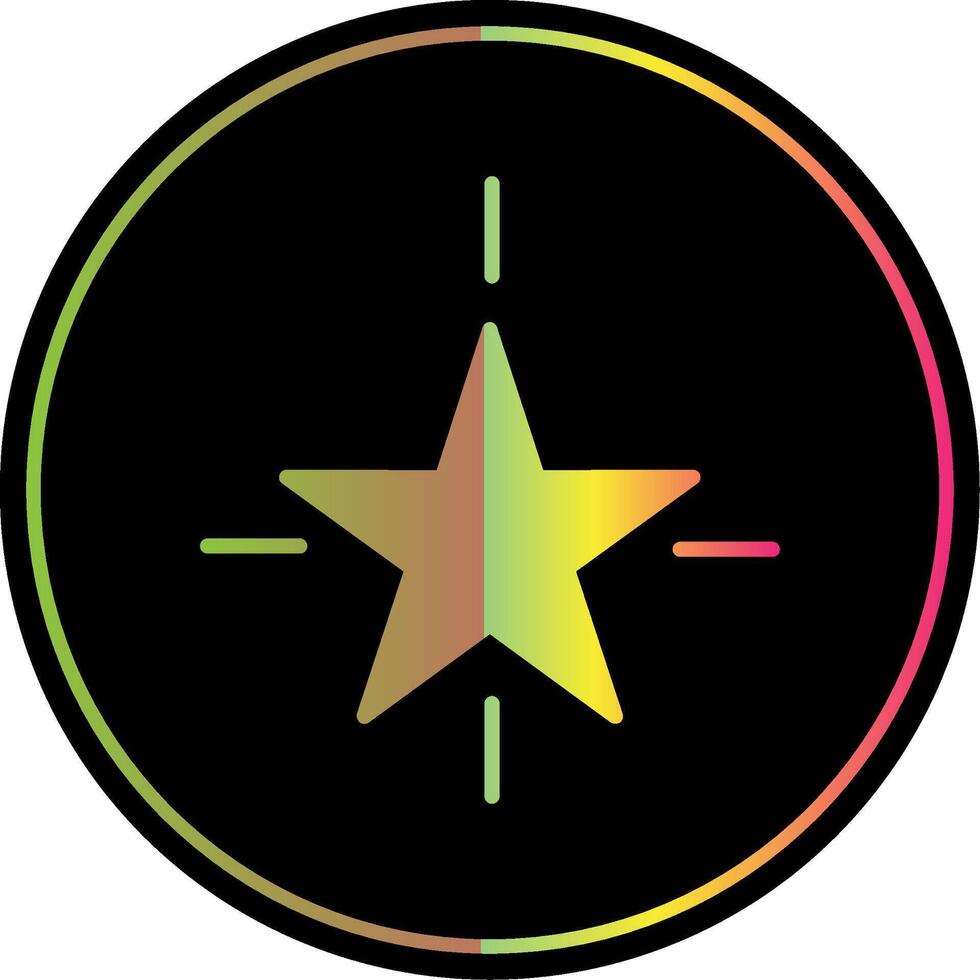 Star Glyph Due Color Icon Design vector