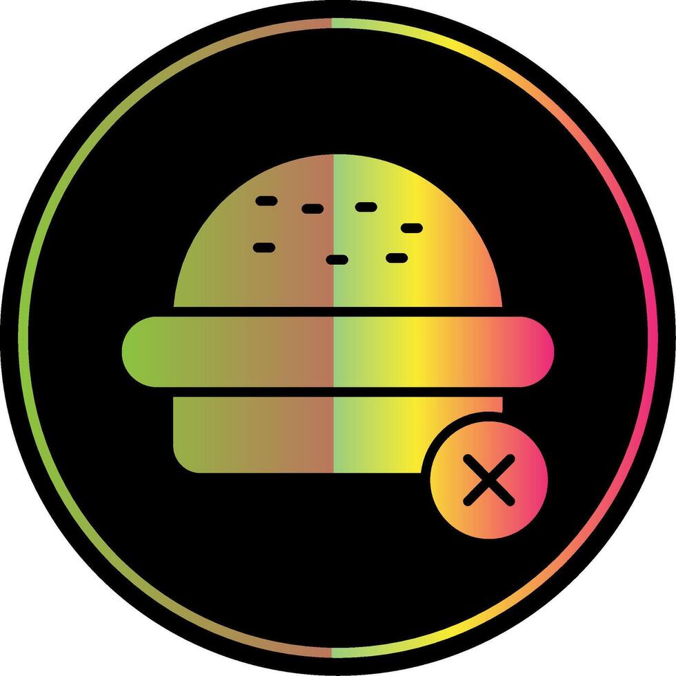 No hamburguesa glifo debido color icono diseño vector